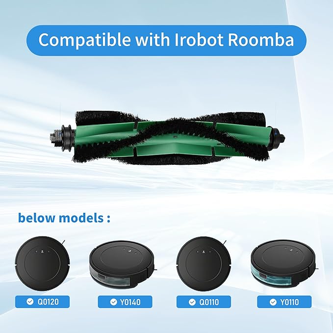 Roller Brush ＆ Side Brushes ＆ Filters & Mopping Pads Replacement Parts Compatible with iRobot Roomba Essential 100 Series 104 105 Vac/Combo Y0110 Y0140 Q011 Q0120 Q0520 Robot Vacuum Accessories