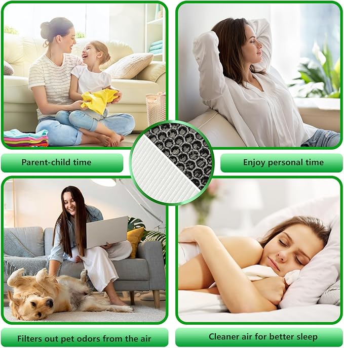 XP280 Replacement Filter Compatible with Purafide XP280 Air purifier Replacement Filter 2-Pack High-efficiency H13 Filter Kit (with 6 Carbon Pre-Filters)