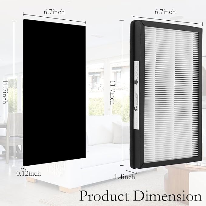 Replacement Air Purifier Filters C Compatible with Idylis IAF-H-100C, IAP-10-200, IAP-10-280, Model # IAFH100C & 302656 IAF-H-100C-P, IAP10200, IAP10280 (2 Hepa+4 Pre-filter)
