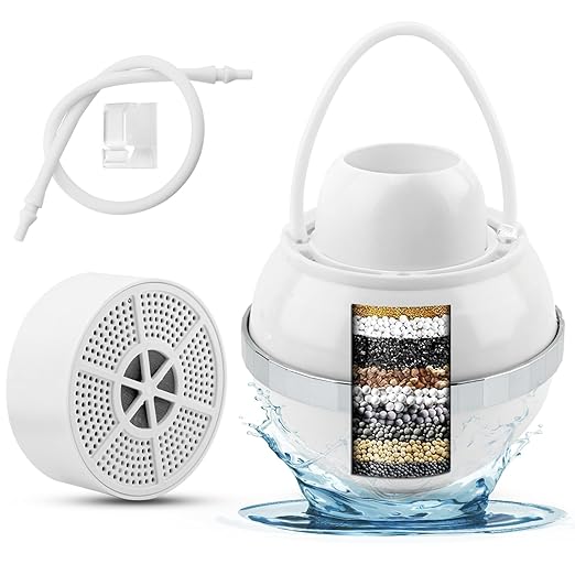 Bath Filter for Tub,Bath Water Filter for Tub Faucet with Overflow,WaterFilter Remove contaminants,Hard Water Softener,Enhances The Health of Skin, Hair, Nails(White)