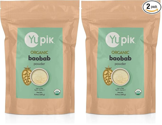 Yupik Organic Baobab Powder, 8.8 Ounce, Non-GMO, Vegan, Gluten-Free (Pack of 2)