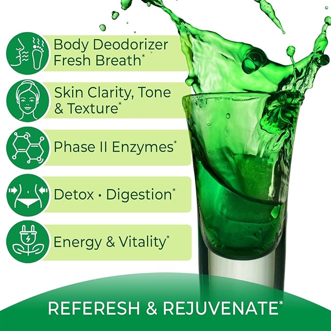 Eniva Health Liquid Chlorophyll Vegan | Immunity | Detox & Cleanse | Clear Skin | Energy Boost | Gut Health | Internal Deodorant | USA Manufacture | Mulberry Source | Mint |16 Fl Oz Bottle