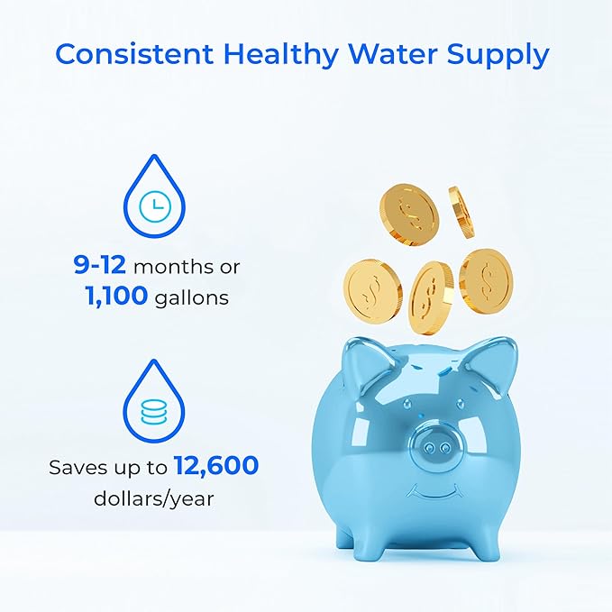 Waterdrop WD-MNR35 Remineralization Filter, 1/4" Quick Connect Mineral Filter for Undersink Reverse Osmosis System, Restore Essential Minerals for RO System, RO Mineral Filter System, 2-Pack