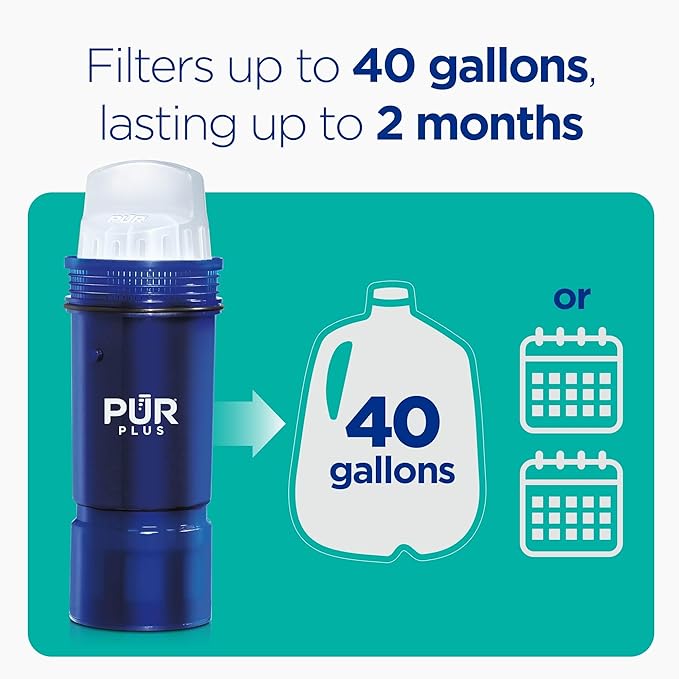 PUR Plus Water Filter Replacement for Pitchers & Dispensers, 6-Month Supply, 3 Count, Blue (PPF951K3)