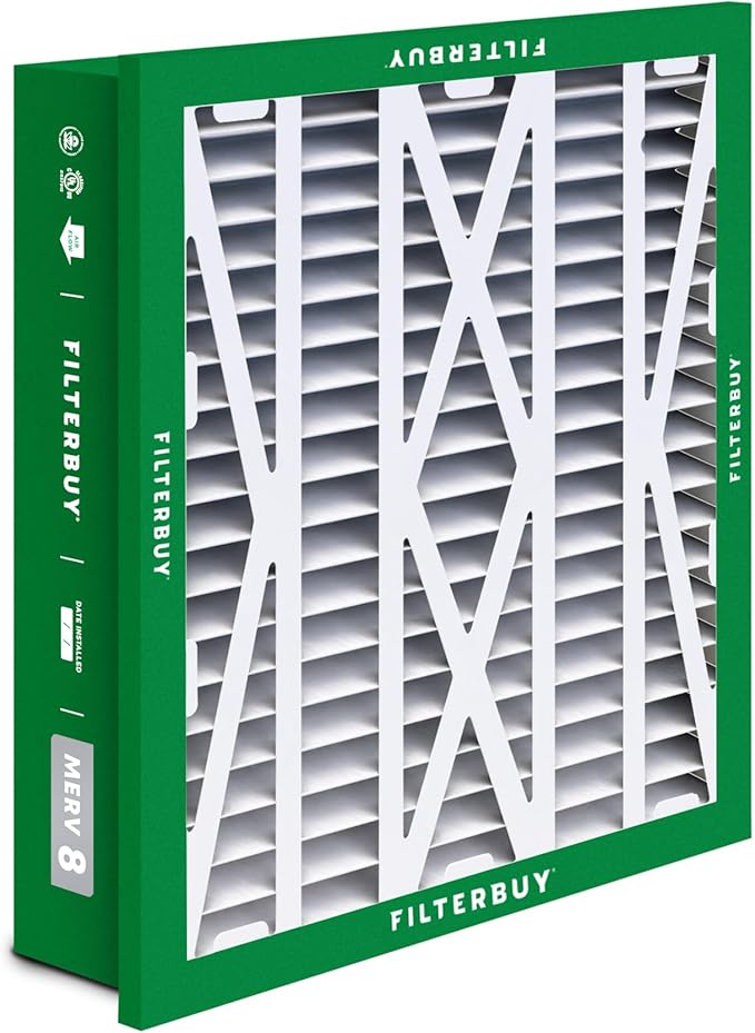 Filterbuy 24x24x5 Air Filter MERV 8 (MPR 700) Dust Defense Replacement (1-Pack), Pleated HVAC AC Furnace Filters for Honeywell Return Grille (Actual Size: 22.38 x 22.38 x 4.38)