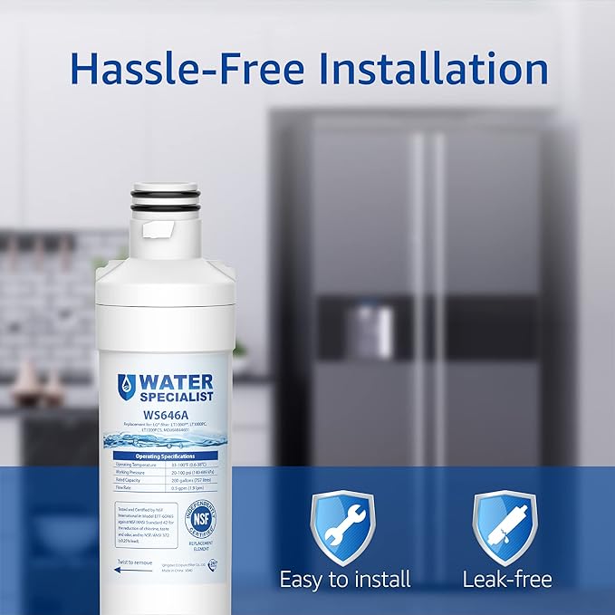 Waterspecialist Replacement for LG® LT1000P®, LT1000PC, ADQ747935, LFCC22426S, LRFXS2503S, LMWS27626S, LRDCS2603S, 6 Month 200 Gallon Refrigerator Water Filter and LT120F® Air Filter, 3 Combo