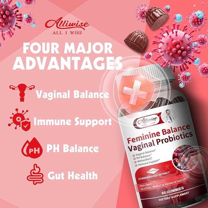 Premium Feminine Balance Gummies for Women’s – Pineapple Gummies for Women PH & Odor Support with Cranberry, Probiotics– Vegan, Gluten-Free – Immune & Intimate Health Supplement – 60 Gummies