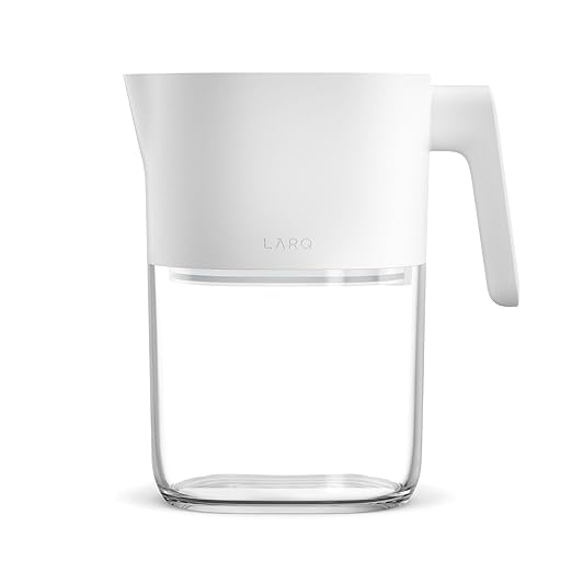 LARQ Water Filter Pitcher 1.9L (8-Cup) – Nano Zero Filter Removes Chlorine, Lead, PFAS & More – Pure White