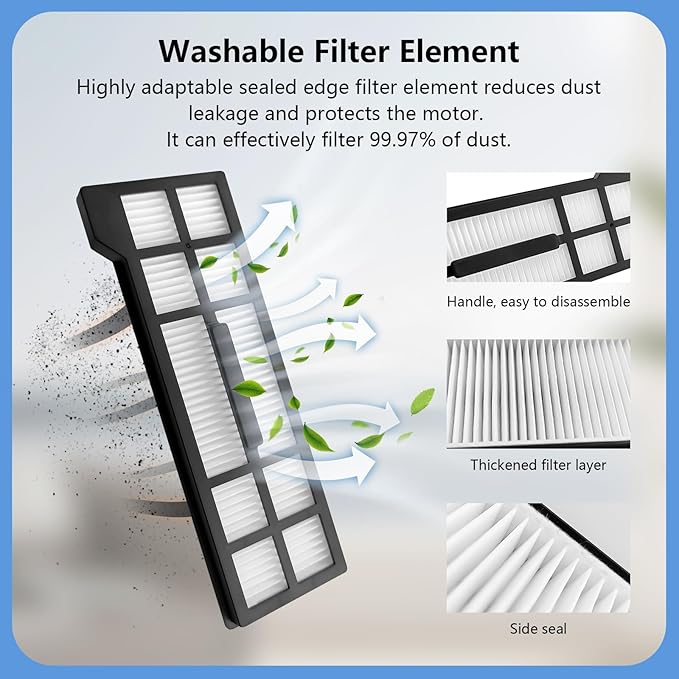 21PCS Accessories Compatible with Eufy X10 Pro Omni Robotic Vacuum Cleaner:1 Main Brush,4 Sweeping Brushes,4 HEPA Filters,4 Vacuum Bags(Deodorant),6 Mop Pads