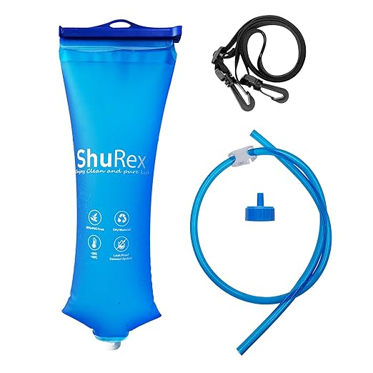 3L Gravity-Fed Water Bag for Sawyer Water Filtration System Survival Water Filter Straw, Compatible with LifeStraw and Other Water Filter Straw, Foldable, BPA-Free (3L)