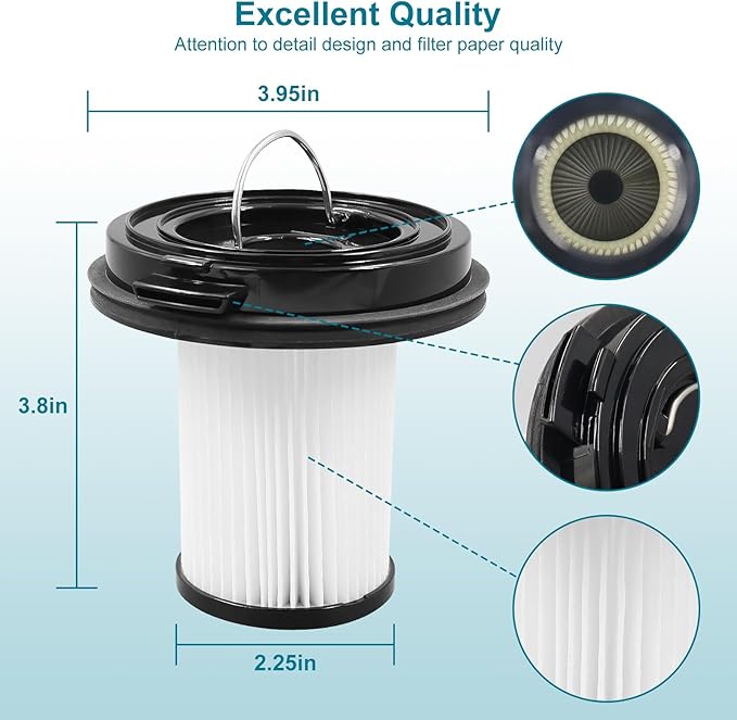 2 Pack Replacement Filter Compatible with BISSELL CleanView XR Lightweight Cordless Vacuum, for Bissell CleanView XR/XR pet Lightweight Cordless Vacuum - Filter, Washable and Reusable