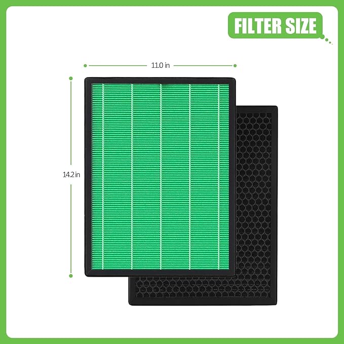Airmega Max2 400/400S Filter Replacement, Compatible with Coway AIRMEGA Max2 400/400S/400(G)/400S(G) Air Purifiers, Max2 True HEPA & Activated Carbon Filter, Part#AP-2015-FP, 1 Set