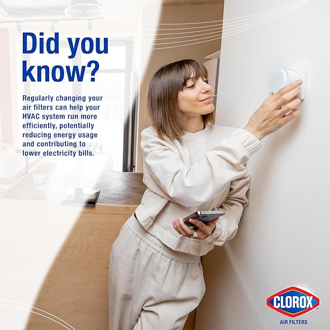 Clorox Air Filters 16x16x1 Furnace Filter, MERV 13 Pleated HVAC AC Furnace Air Filters, MPR 1500 & FPR 10 – Pack of 4