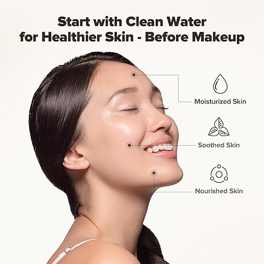 Tap Water Filter for Sink Faucet - Filtration with Vitamin C Gel, Removes Chlorine & Impurities, Bathroom Faucet Purifier for Sensitive Skin Care, Easy to Install, Made in Korea - Pure White