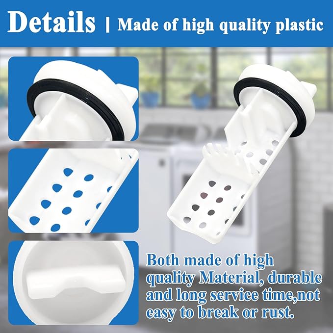 WH11X34741 Washer Drain Pump Filter, Replaces WH23X10029, WH23X10027, AP7205454, 4977949, PS16874133, EAP16874133