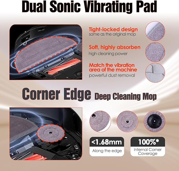 33 PCS S8 MaxV Ultra Accessories Kit for Roborock S8 Max/MaxV Ultra Robot Vacuum,6 Scent Tablets,1 Cleaning Brush,1 Set Main Brush,4 HEPA Filters,4 Mop Cloth,4 Edge Mop Cloth,6 Side Brushes,6Dust Bags