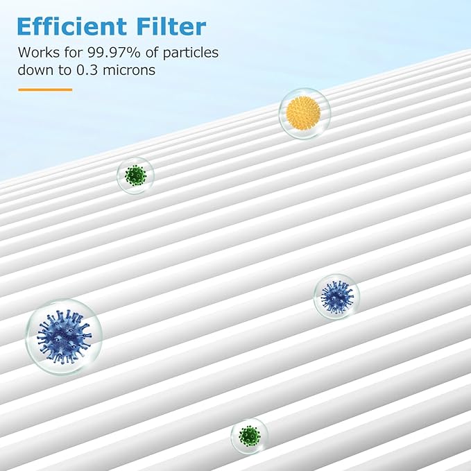2 Pack MK-D05 Air Filter Replacement for A-EVE MK-D05 Air Purifiers, 4-in-1 HEPA Filter - Pet Dander Version, Green