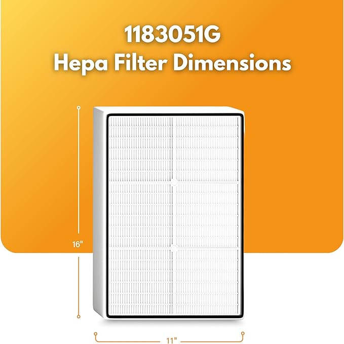 Filter-Monster True HEPA Replacement Filter Compatible with Whirlpool 1183051K Air Purifier for Models AP25030K, APR25530L, APR25130L, AP150