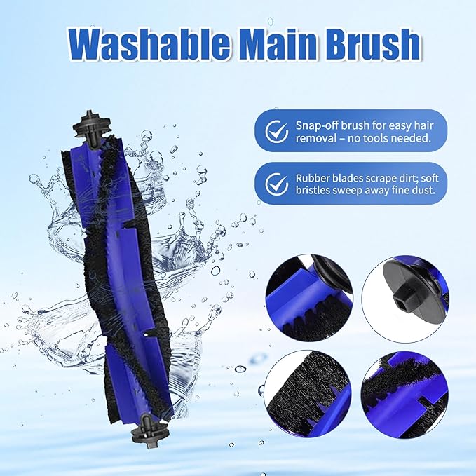 20Pcs X8 Replacement Parts for Eufy RoboVac X8/X8 Hybrid – 2 Roller Brushes, 8 Side Brushes, 6 HEPA Filters, 2 Mop pads, 1 Cleaning Brush & 1 Screwdriver – Not for X8 Pro