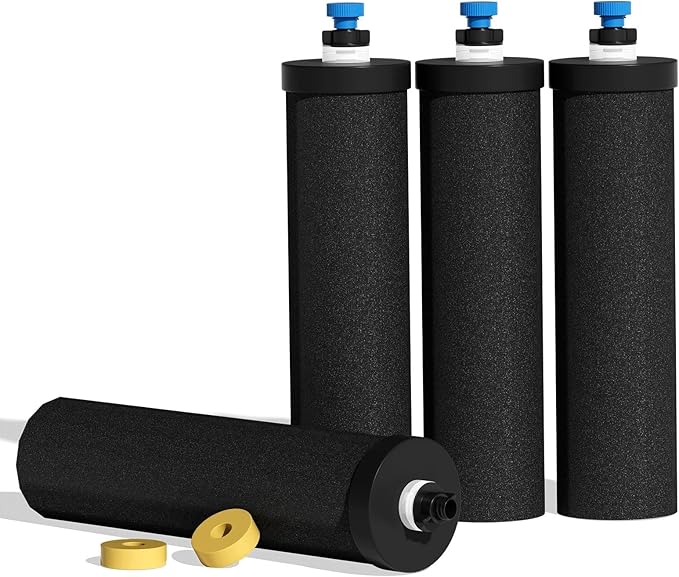 Black Purification Elements,Replacement Filters for ProOne® and Berkey® Filters,ProOne® Big+ or Berkey® Big Countertop Gravity Water Filter System(4 Pack)