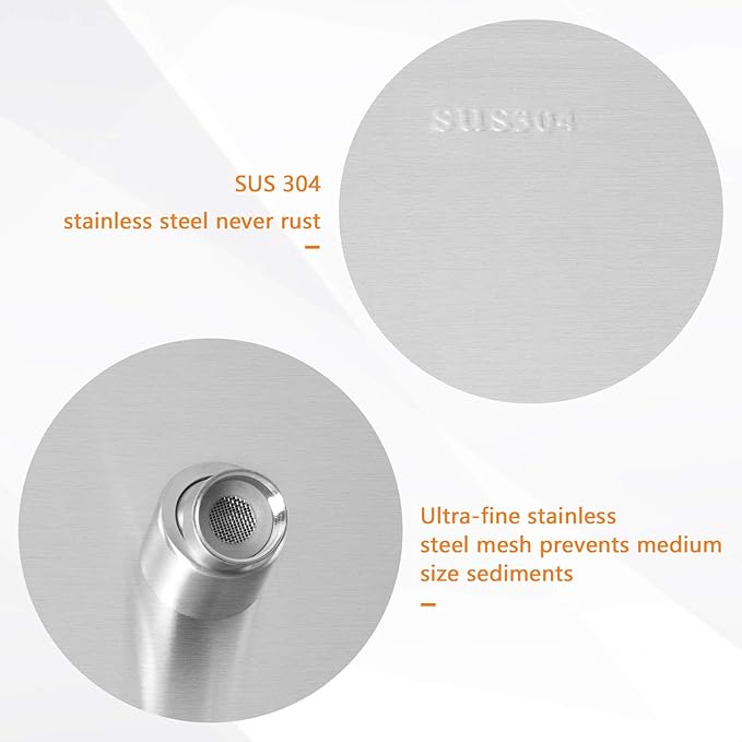 HarJue Shower Head with Extension Arm, High Pressure Square with ShowerArm, Stainless Steel Rainfall-Waterfall Full Body Coverage (12'' Shower with 16'' Arm, Brushed Nickel)