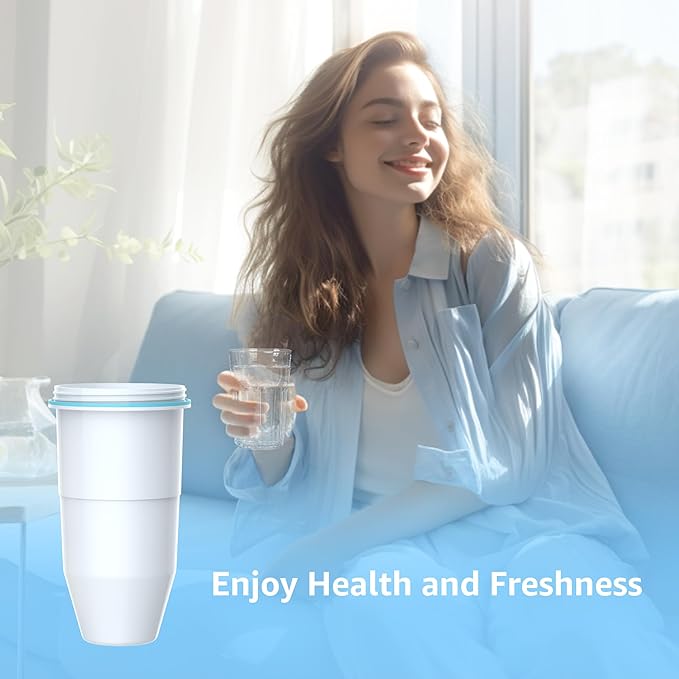 AQUA CREST NSF/ANSI 53 Certified 6-Stage Replacement Water Filters, Replacement for ZR-017 Pitcher Filters and Dispenser Filters, Reduce TDS, Lead, PFOA/PFOS, Chlorine, Bad Taste and Odor,4Packs