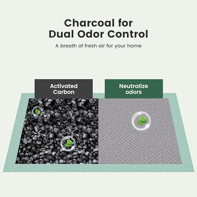 Gardner Pet Cat Pads Refills for Litter Box 40Counts, 16.9"x11.4" Odor Control Unscented Cat Pee Pads, Cat Liiter Pads with Activated Carbon for Breeze Litter System(Green)