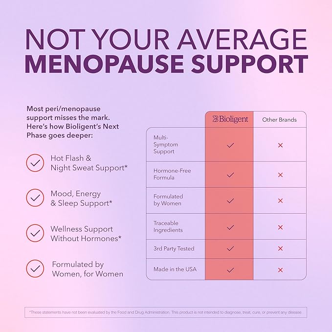 Menopause Support Supplement for Women, Hot Flash, Sleep, Mood & Focus Support, Hormone-Free with Maca, Ginseng, Chamomile & Saffron, Non-GMO, 60 Capsules, 30 Day Supply
