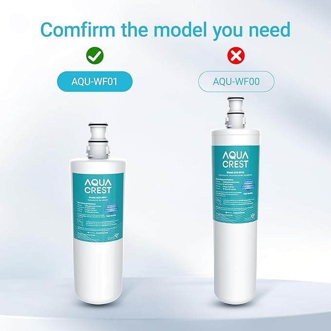 AQUA CREST 3US-AF01 Under Sink Water Filter, Replacement for Standard Filtrete® 3US-AF01, 3US-AS01, Aqua-Pure AP Easy C-CS-FF, WHCF-SRC, WHCF-SUFC, WHCF-SUF, NSF/ANSI 42 Certified, Pack of 3