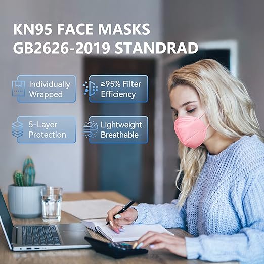HALIDODO KN95 Face Mask, 5-Ply Breathable Comfortable Safety Mask (Royal Blue)