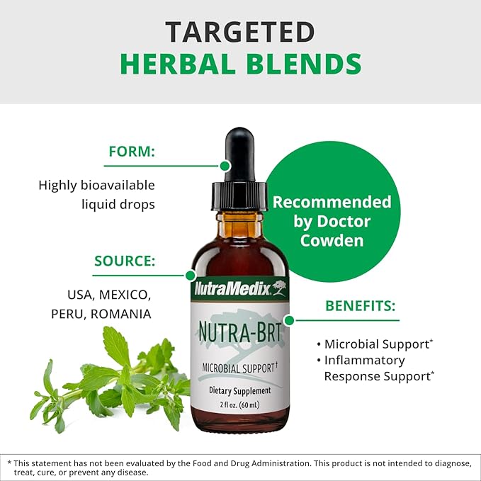 Nutramedix Nutra BRT - Liquid Herbal Supplement for Gut Health & Immune Support - Cumanda Bark & Houttuynia Leaf for Digestive Health - Immune System Booster Supplement (60mL)