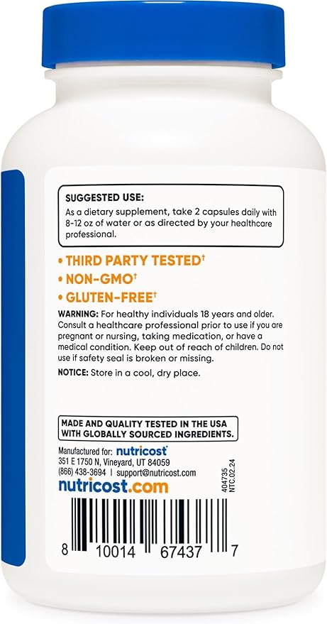 Nutricost Strontium Capsules 750mg, 120 Capsules - Vegetarian, Non-GMO, Gluten Free