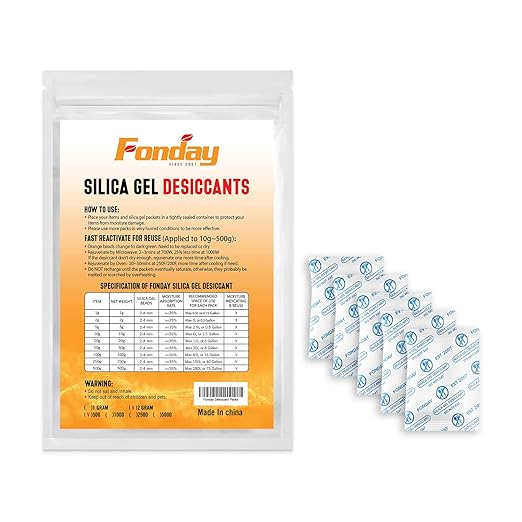 2Gram 500Packets Fonday Food Grade Silica Gel Packs Desiccants Moisture Absorbers Desiccants Packets Dehumidifier Packs