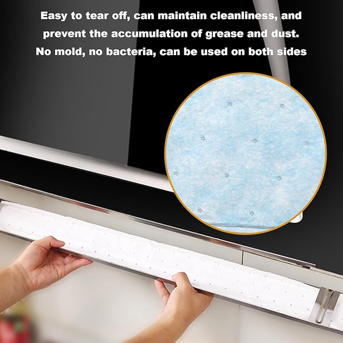 20pcs Range Hood Filter Paper Hood Grease Filters Range Hood Oil Absorbing Cotton Nonwoven Fabric Flame Retardant Material Oil Proof Sheets