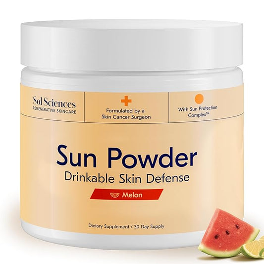 The First 3-in-1 Drinkable Skincare, by World-Class Dermatologist & Skin Surgeon, Regenerative Formula, Nicotinamide, Collagen Peptides, Biotin, Glutathione (30 Servings, Melon Sunrise)