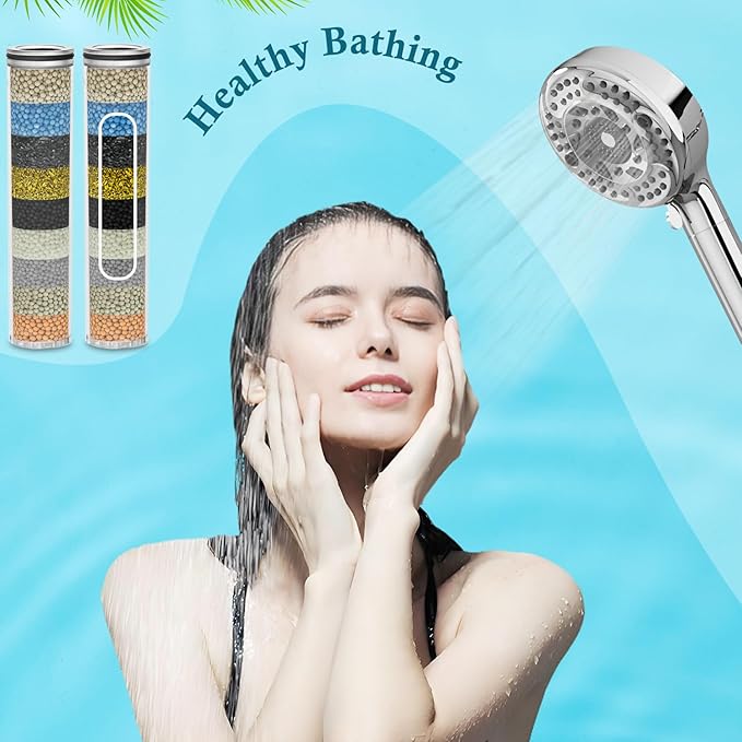 Shower Filter Replacement Cartridge – Compatible with SunCleanse Handheld Shower Head Filter System, 3-Pack High Output Water Softener Filters for Hard Water, Chlorine & Sediment Removal