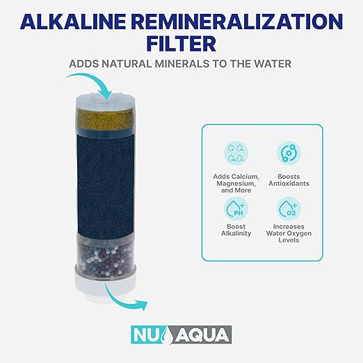 NU Aqua Countertop Water Filter System - 8 Stage Alkaline w/Faucet - Over The Counter Top Drinking Water Purifier Filtration & Dispenser for Kitchen Sink - 120-Day Trial - Filtros de Agua para Tomar