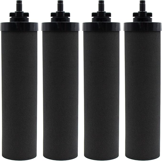 Water Filter Replacement for Berkey® BB9-2 Black Activated Carbon Filters, Compatible with Berkey® Gravity Water Filter System, Pack of 4