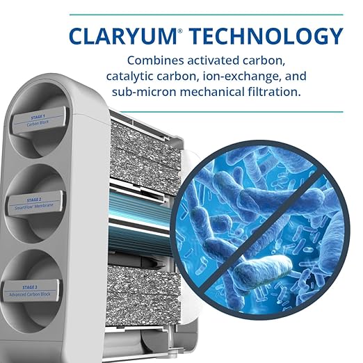 Aquasana SmartFlow® Reverse Osmosis Water Filter | RO Under Sink System | WQA Certified up to 99.99% of 90 contaminants Including Fluoride, PFAS, Arsenic, Lead, and Chlorine | Brushed Nickel Faucet