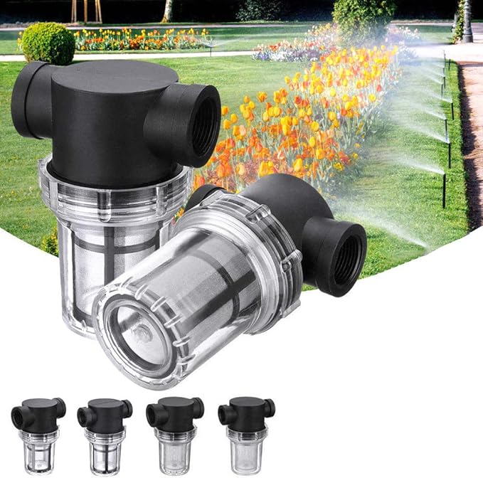 1Pcs Garden Pond 1 inch Inline Mesh Strainer Water Pump Filter Irrigation High Flow Pipeline Filter Garden Interface Strainer(Size:80 mesh)