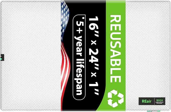 16x24x1 Extra Replacement Filter without Frame, Washable and Reusable Air Filter 16x24x1 for AC HVAC Furnace, MERV 8 Air Filters Machine Washable, AC Furnace Air Filter without Frame