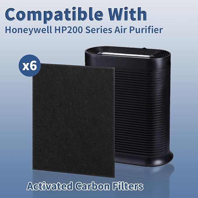 Funmit HRF-A200 Pre Filter A Replacement for Honeywell HPA200 Air Purifier, 6 Pack Precut Activated Carbon Pre-Filters Fit, Compatible with Honeywell Prefilter A