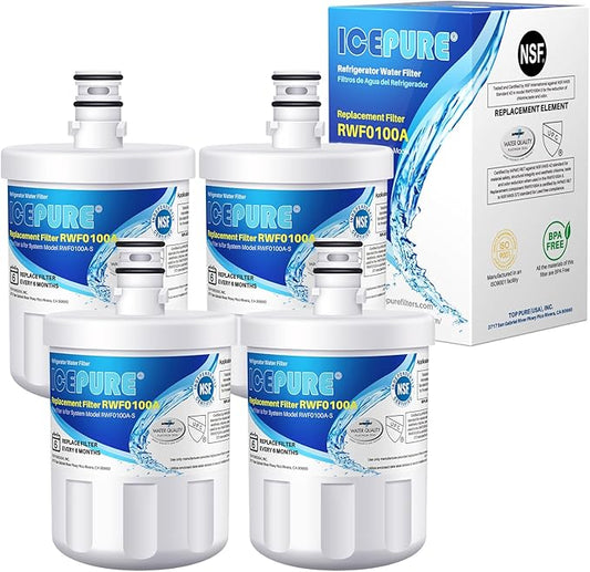 ICEPURE 5231JA2002A Refrigerator Water Filter,Compatible with LG LT500P, GEN11042FR-08, ADQ72910901, ADQ72910907, LFX25974ST, LFX25973S, Kenmore 9890, 469890 4PACK