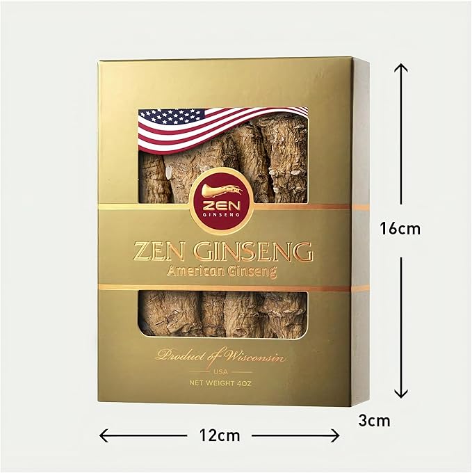 1 Box of Large Short American Wisconsin Ginseng Root (4oz) Performance & Mental Health for Men & Women