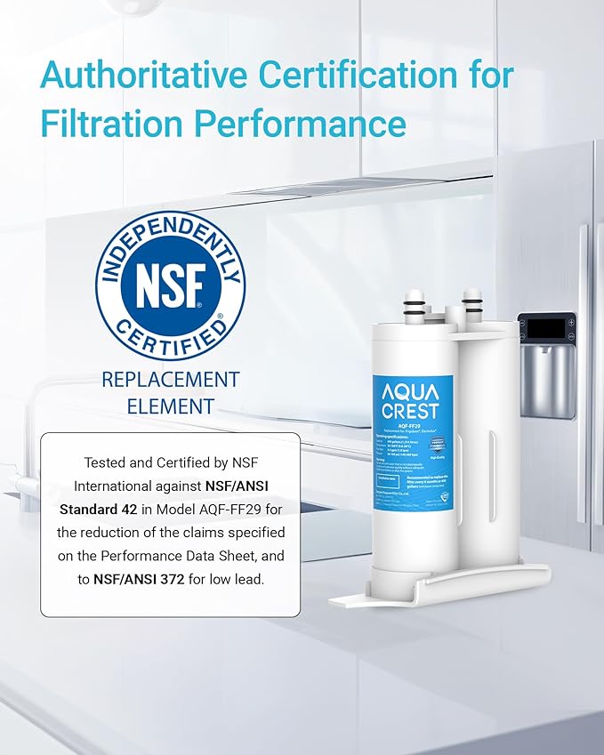AQUA CREST Replacement for Frigidaire® & Electrolux® WF2CB®, PureSource2®, NGFC 2000, FC100, 1004-42-FA, Kenmore 9916, 469911, 469916 Refrigerator Water Filter, 2 Filters