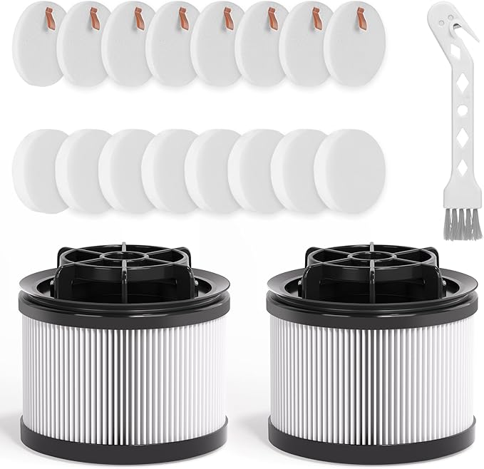18 PCS LVAC-300 Vacuum Filter Replacement, Compatible with Levoit LVAC-300 Cordless Stick Vacuum Cleaner, LSV-V202F-WUS, 2 Post-Motor Filters + 8 Felt Filters + 8 Foam Filters