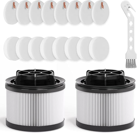 18 PCS LVAC-300 Vacuum Filter Replacement, Compatible with Levoit LVAC-300 Cordless Stick Vacuum Cleaner, LSV-V202F-WUS, 2 Post-Motor Filters + 8 Felt Filters + 8 Foam Filters