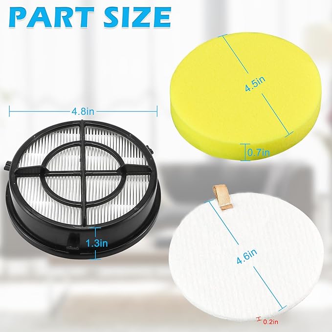 1650 16871 Febreze Vacuum Filter Compatible with Bissell Pet Hair Eraser Upright Vacuum Replacement Model 1650 Series, 1650A, 1650W, 16501, 16502, 1650C 1650P 1650R Part 16871 1608861 1608860 LUXRILIX