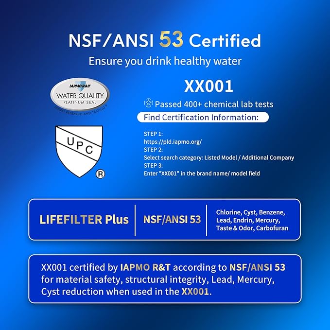 Lifefilter Plus NSF/ANSI 53 Certified Water Filter Compatible with MWF Refrigerator Water Filters, SmartWater MWFP, MWFA, GWF, HDX FMG-1, WFC1201, RWF1060, 197D6321P006, Kenmore 9991, 3 Pack