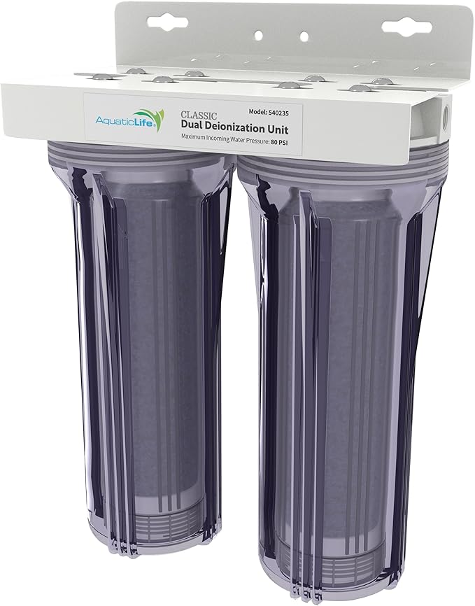 Aquatic Life Color Changing Deionization DI Resin for Hydroponic Reverse Osmosis Water Filter System RO Filtration Unit, Double Canister